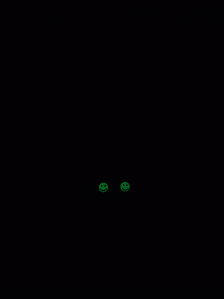 Nappikorvakorut Pimeässä hohtava smile (vaaleanvihreä / musta)