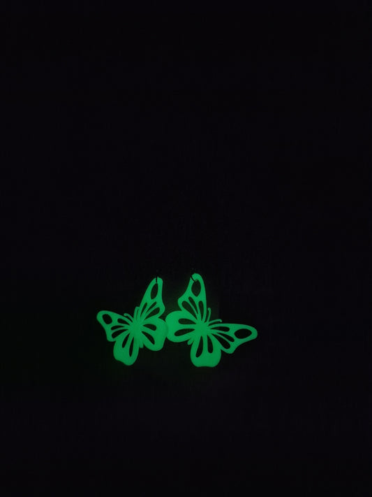 Korvakorut Pimeässä hohtava perhonen (vaaleanvihreä)