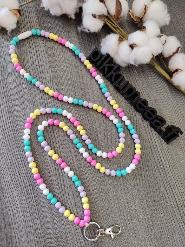 Avainkaulanauha 90cm (pinkki / vaaleankeltainen / vaaleanliila / turkoosi / valkoinen)