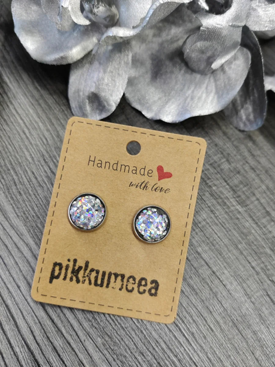 Kapussi-korvakorut 12mm glitter (eri värejä)