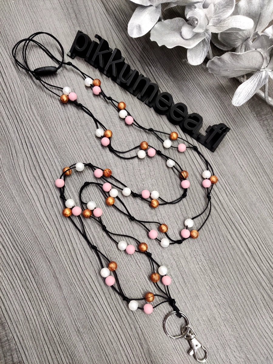 Avainnauha olan yli (vanha roosa / kupari / helmiäisvalkoinen)