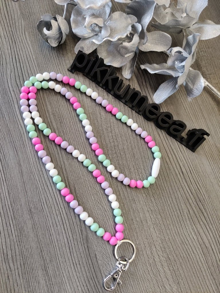 Avainkaulanauha 90cm (pinkki / minttu / valkoinen / vaaleanliila) - pikkumeea