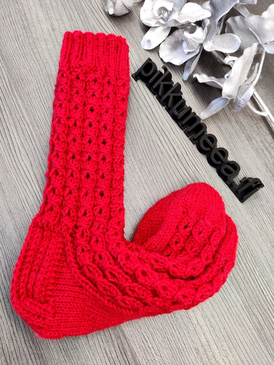 Punaiset valepalmikkovillasukat (37 - 38) - pikkumeea