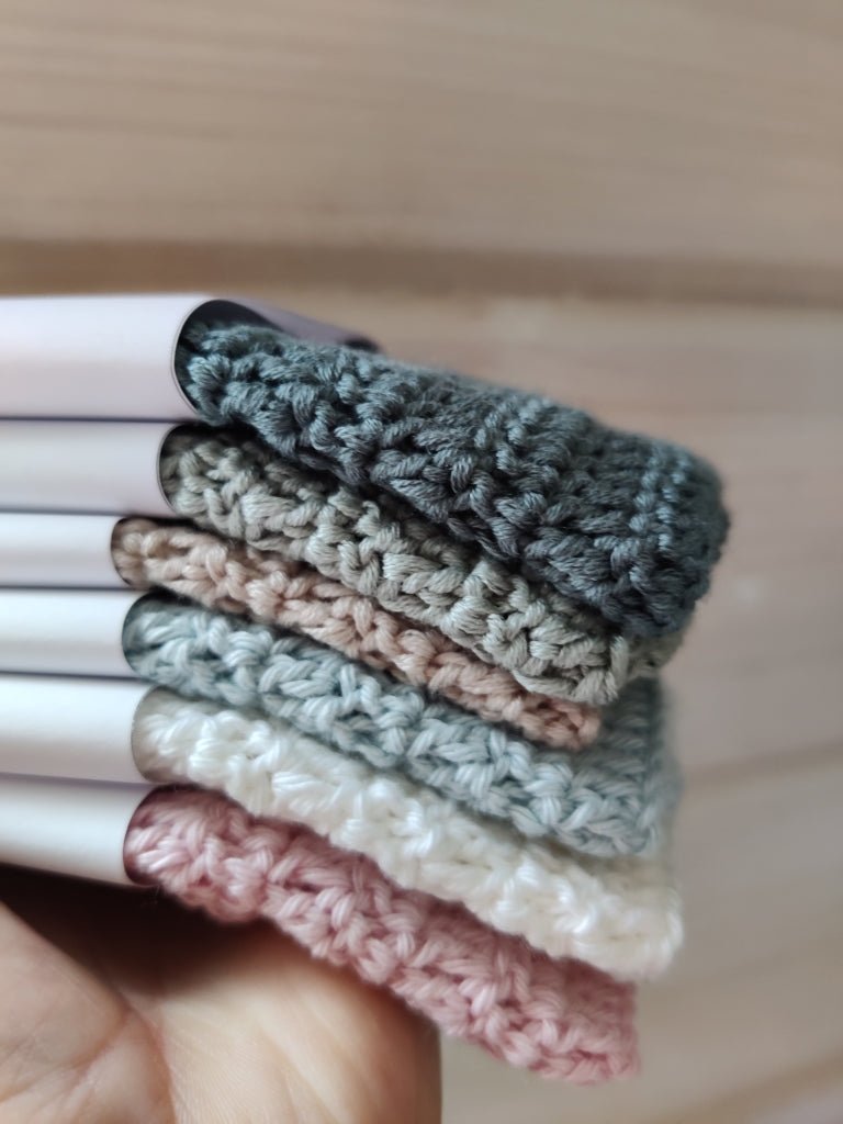 Virkattu tiskirätti - bambulanka 50% (eri värejä) - pikkumeea