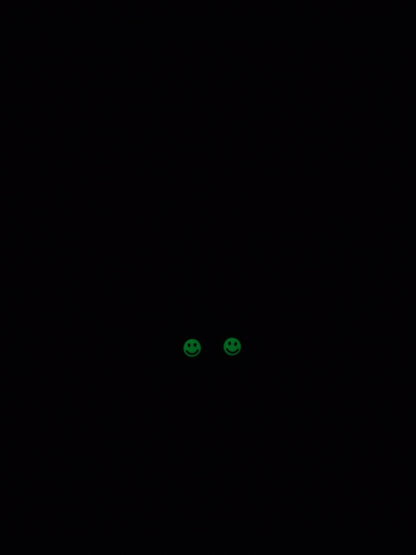 Nappikorvakorut Pimeässä hohtava smile (vaaleanvihreä / musta)