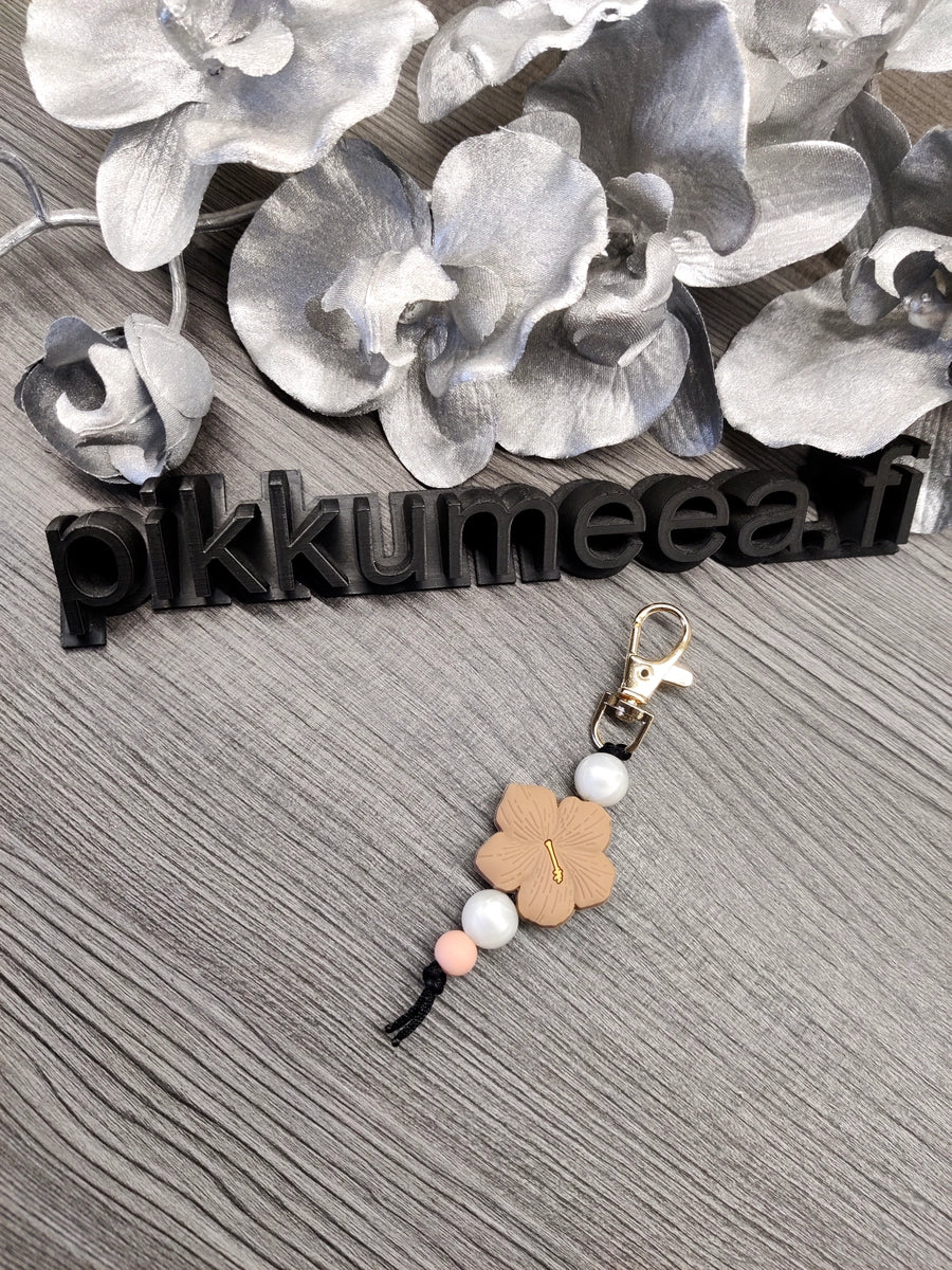 Avaimenperä Kukka (helmiäisvalkoinen / persikka)
