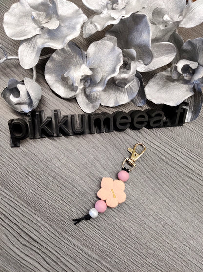 Avaimenperä Kukka (vanha roosa / helmiäisvalkoinen)