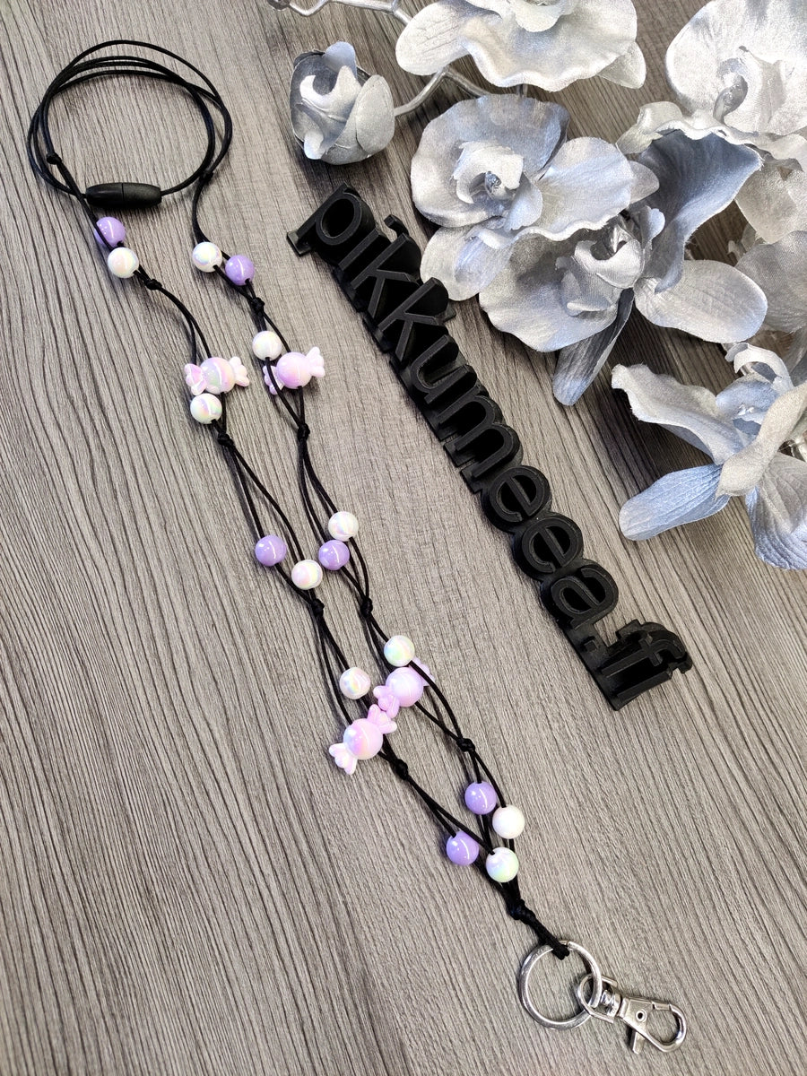 Avainkaulanauha Karkki - Valkoinen-liila