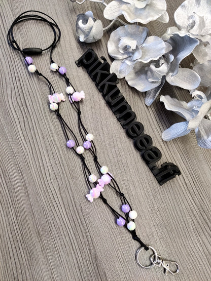 Avainkaulanauha Karkki - Valkoinen-liila