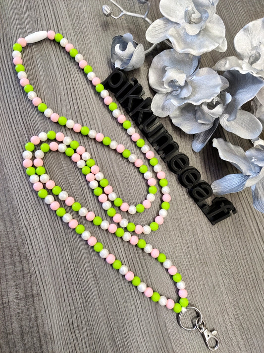 Avainnauha olan yli (vihreä / vaaleanpunainen / helmiäisvalkoinen)