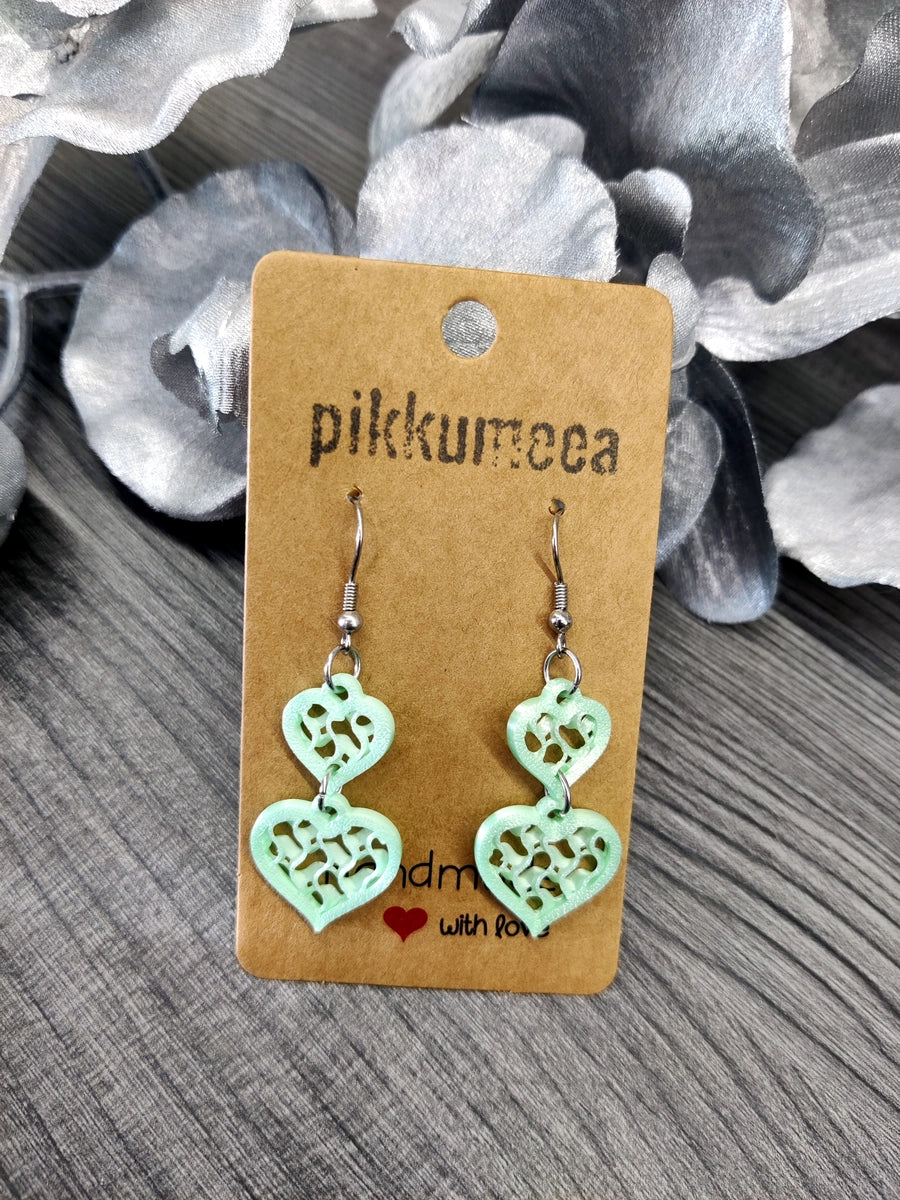 Korvakorut Kaksi sydäntä Aalto - Minttu