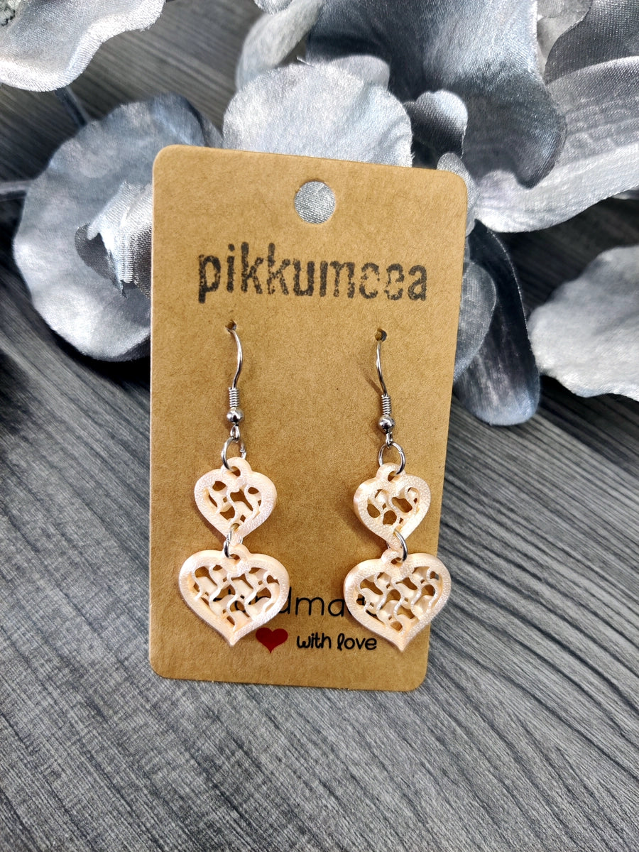 Korvakorut Kaksi sydäntä Aalto - Shampanja