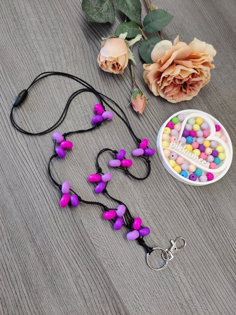 Avainkaulanauha 90cm (fuksia / tummanliila / liila) - pikkumeea