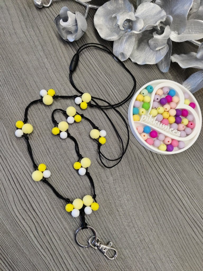 Avainkaulanauha 90cm (keltainen / vaaleankeltainen / valkoinen) - pikkumeea