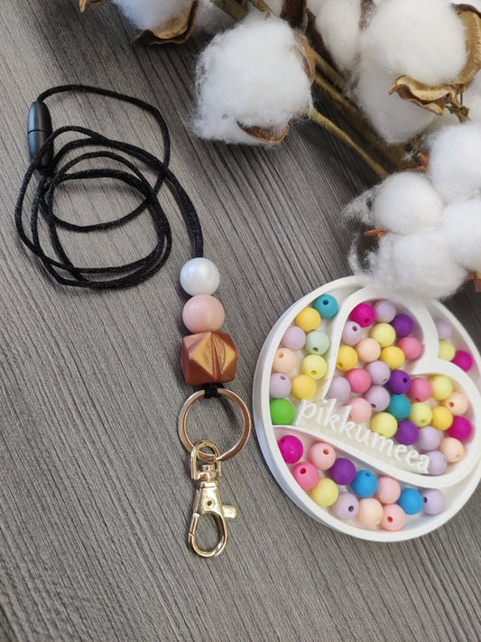 Avainkaulanauha 90cm (kupari / ruusukulta / helmiäisvalkoinen) - pikkumeea