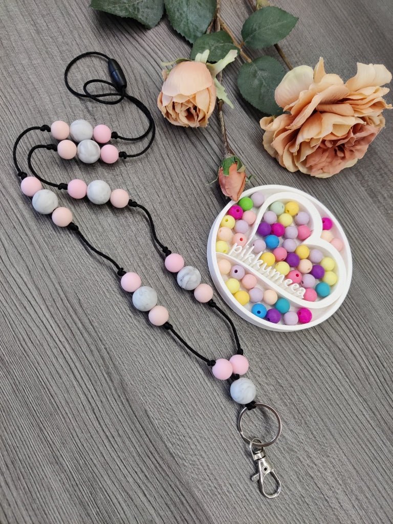 Avainkaulanauha 90cm (marmori / vaaleanpunainen / puuteri) - pikkumeea