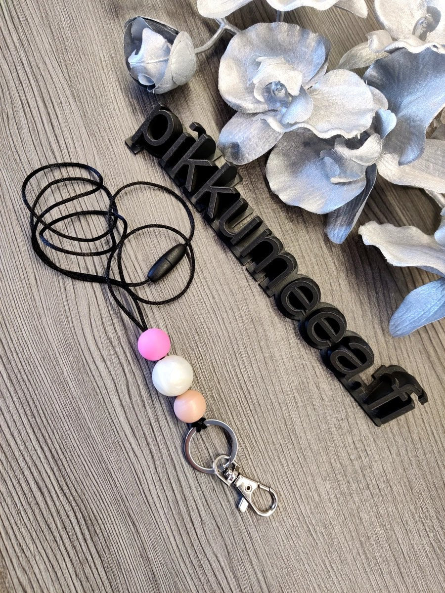 Avainkaulanauha 90cm (pinkki / helmiäisvalkoinen / ruusukulta) - pikkumeea