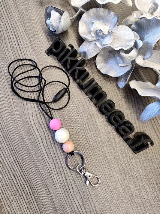 Avainkaulanauha 90cm (pinkki / helmiäisvalkoinen / ruusukulta) - pikkumeea