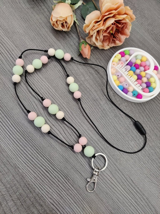 Avainkaulanauha 90cm (puuterivihreä / puuteriroosa / maito) - pikkumeea