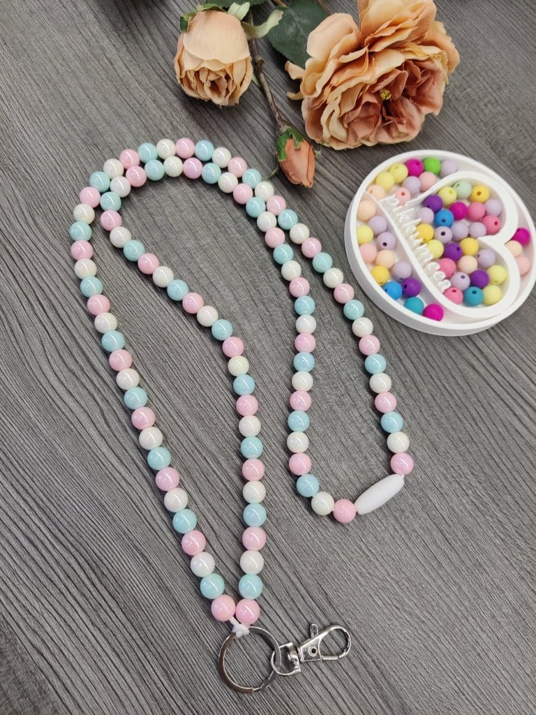 Avainkaulanauha akryylihelmillä 90cm (eri värejä) - pikkumeea