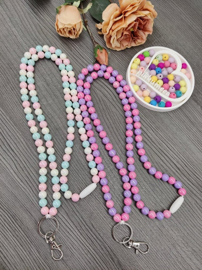Avainkaulanauha akryylihelmillä 90cm (eri värejä) - pikkumeea