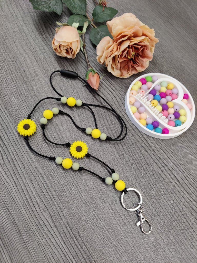 Avainkaulanauha Auringonkukka 90cm (keltainen / salvia) - pikkumeea