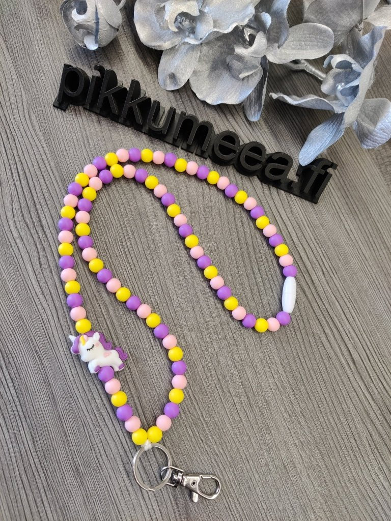 Avainkaulanauha Yksisarvinen 75cm (keltainen / vaaleanpunainen / violetti) - pikkumeea