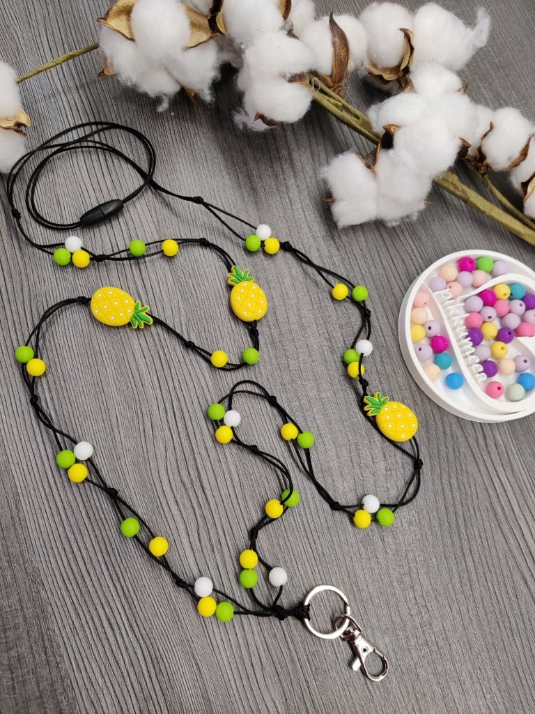 Avainnauha olan yli Ananas (keltainen / vihreä / valkoinen) - pikkumeea