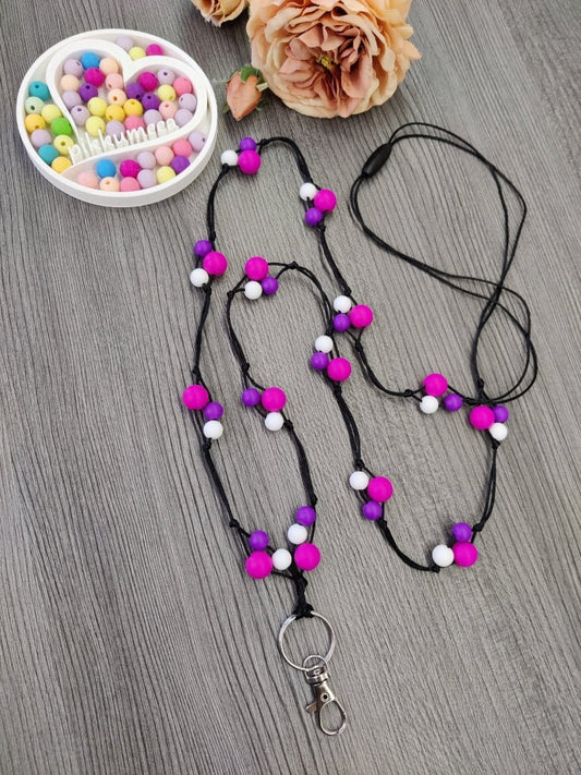 Avainnauha olan yli (fuksia / valkoinen / tummanliila) - pikkumeea