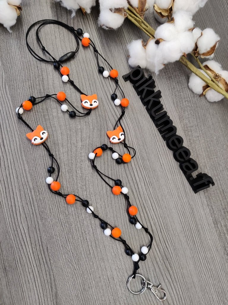 Avainnauha olan yli Kettu (oranssi / musta / valkoinen) - pikkumeea