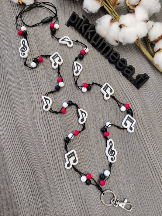 Avainnauha olan yli Nuotti (musta / valkoinen / punainen) - pikkumeea