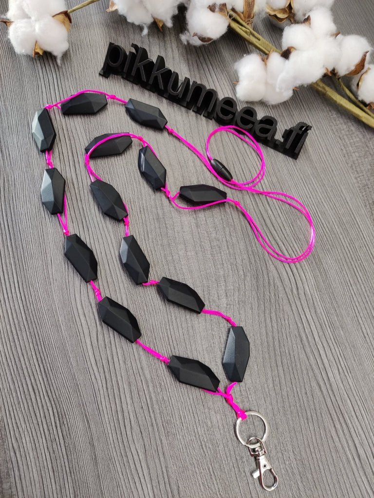 Avainnauha olan yli (pinkki / musta) - pikkumeea