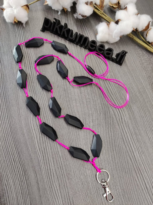Avainnauha olan yli (pinkki / musta) - pikkumeea