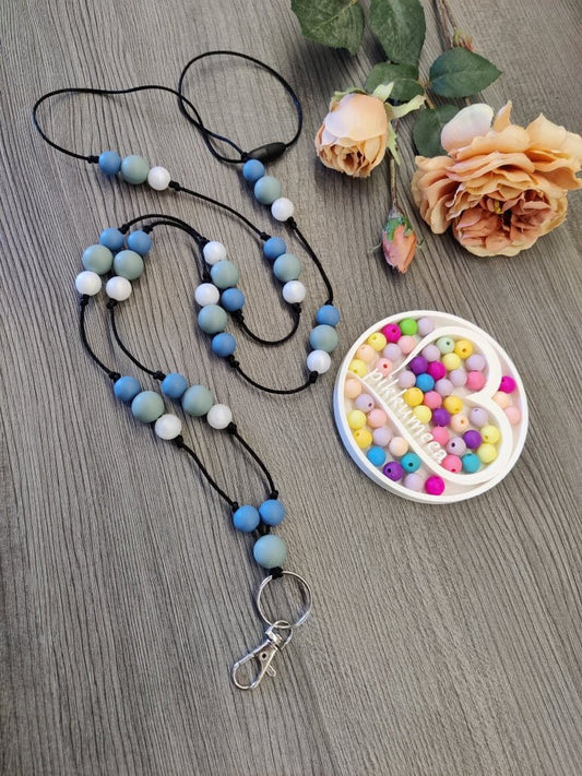 Avainnauha olan yli (sumuinen sinivihreä / sininen / helmiäisvalkoinen) - pikkumeea