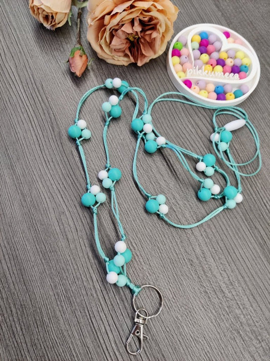Avainnauha olan yli (turkoosi / vedensininen / valkoinen) - pikkumeea