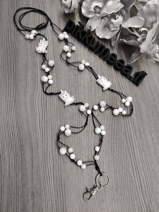 Avainnauha olan yli Yksisarvinen (marmori / helmiäisvalkoinen / valkoinen) - pikkumeea
