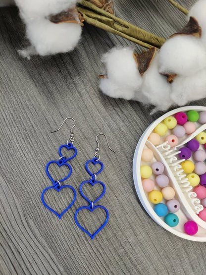 Korvakorut Kolme sydäntä - iso (eri värejä) - pikkumeea