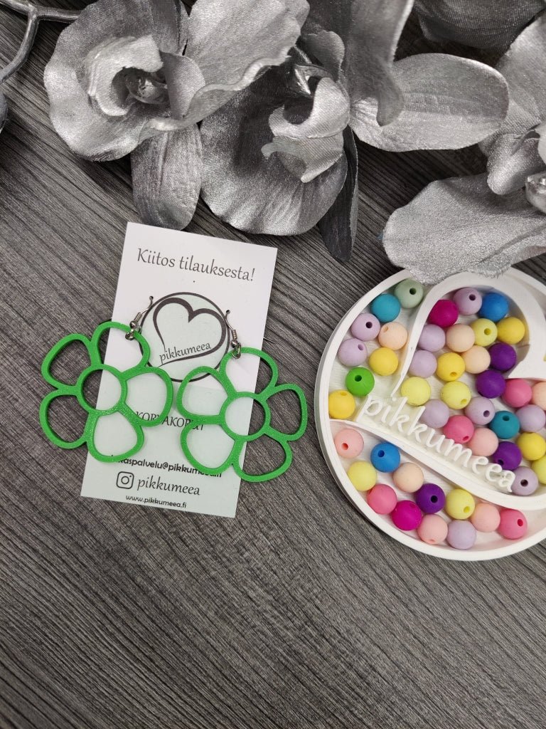 Korvakorut Kukka - iso (eri värejä) - pikkumeea