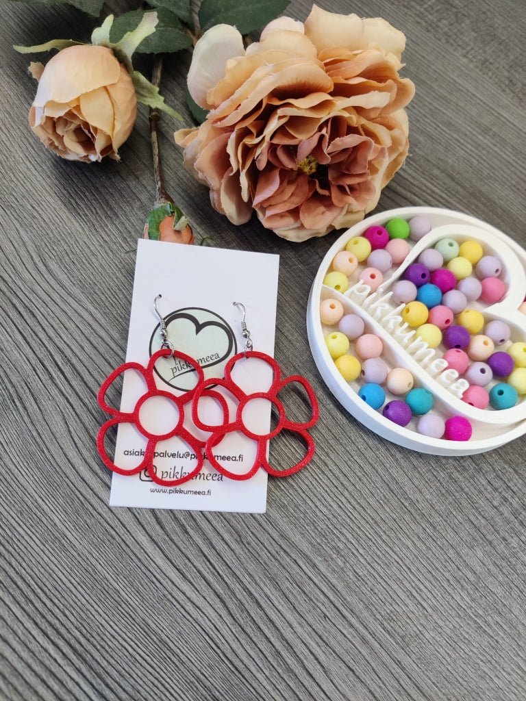 Korvakorut Kukka - iso (eri värejä) - pikkumeea