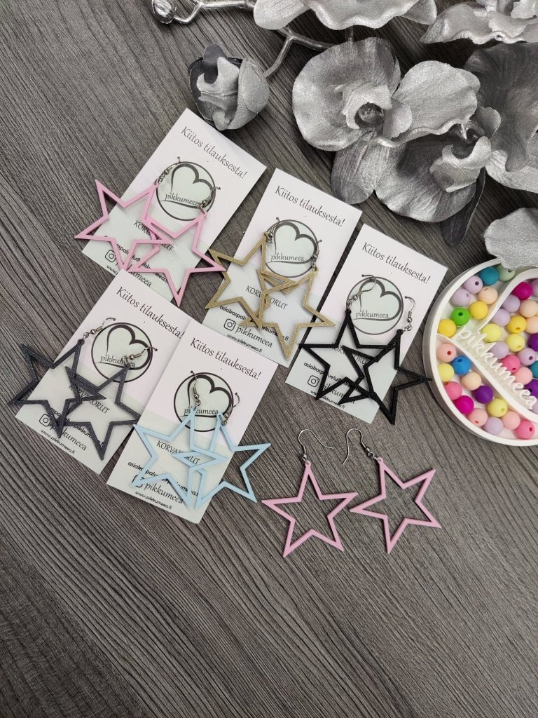 Korvakorut Tähti - iso (eri värejä) - pikkumeea