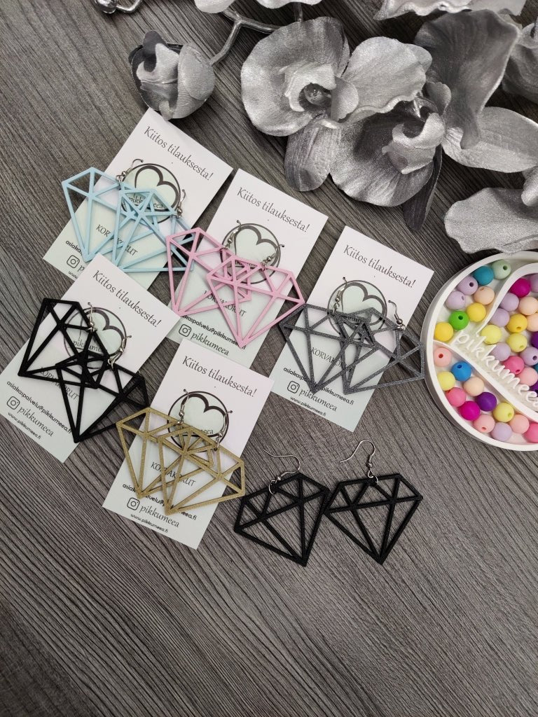 Korvakorut Timantti - iso (eri värejä) - pikkumeea