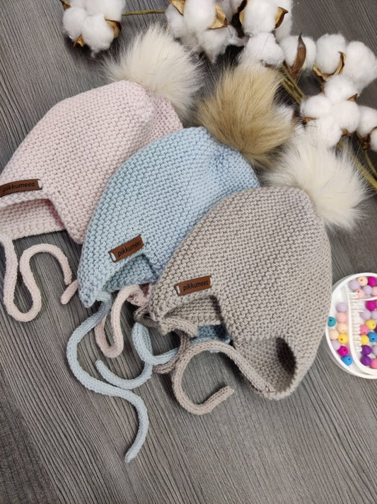 Merinovillapipo vauvalle (irroitettavalla tupsulla) - pikkumeea