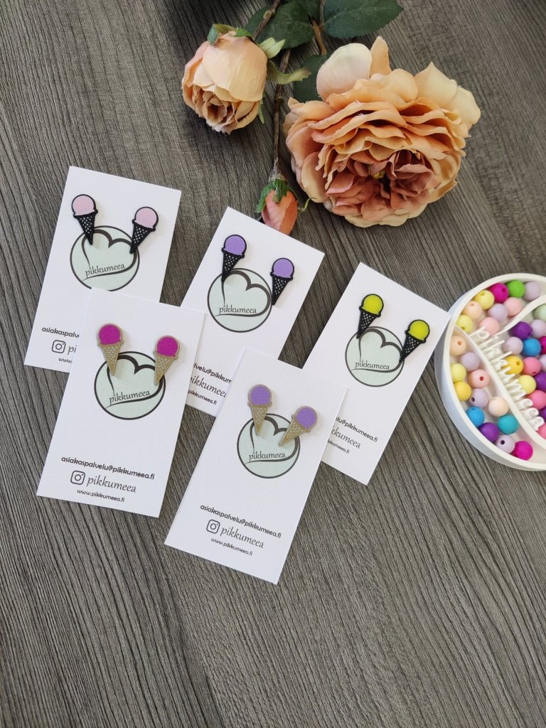 Nappikorvakorut Jäätelö (eri värejä) - pikkumeea