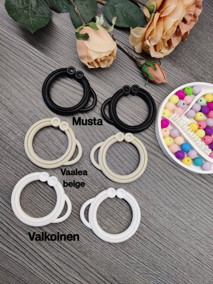 Vaunulelu kolme norsua (vaaleanharmaa / beige / valkoinen) 42 - 46 cm - pikkumeea