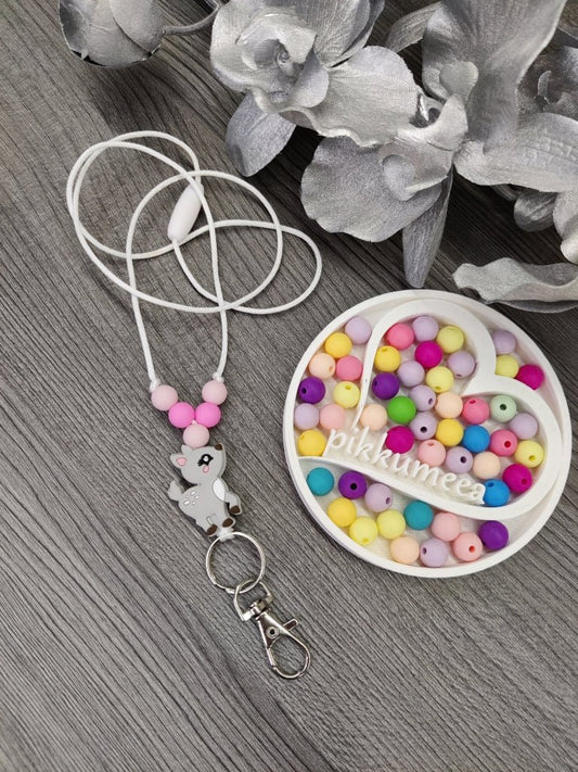 Avainkaulanauha Bambi 75cm (harmaa / vaaleanpunainen / pinkki) - pikkumeea