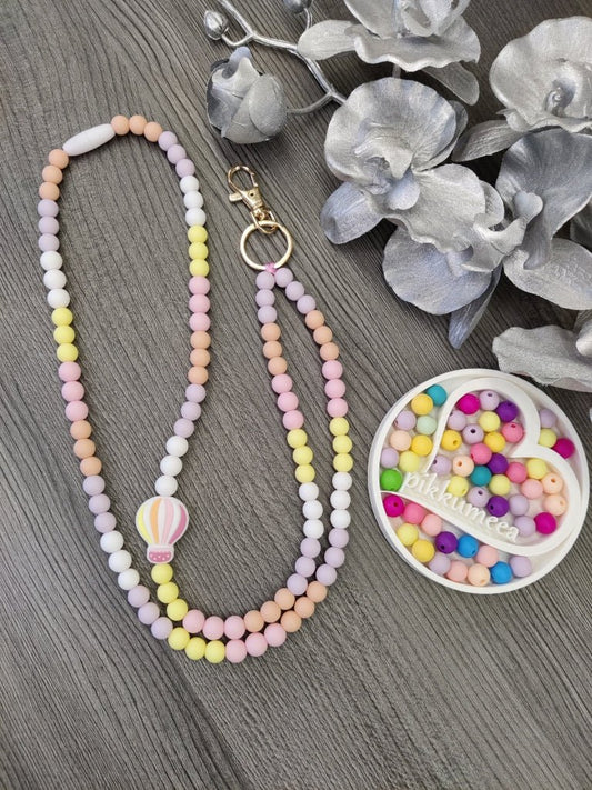 Avainkaulanauha Kuumailmapallo 90cm (persikka / vaaleanliila / valkoinen / vaaleankeltainen / vaaleanpunainen) - pikkumeea