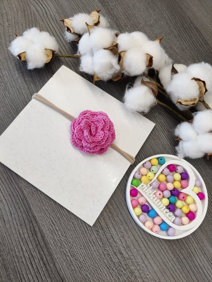 Hiuspanta virkattu kukka (eri värejä) - pikkumeea