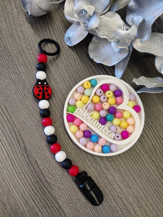 Tuttinauha leppäkerttu (punainen / musta / valkoinen) - pikkumeea