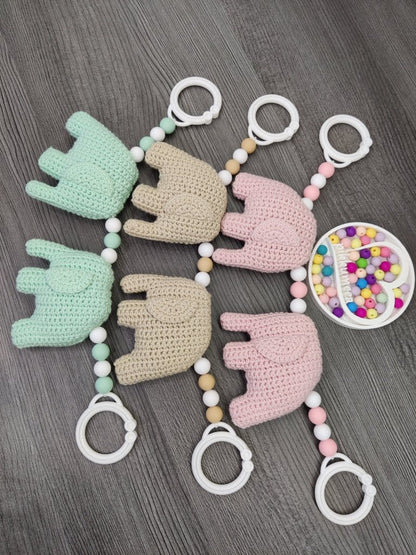 Vaunulelu kaksi norsua (eri värejä) 32 - 35 cm - pikkumeea