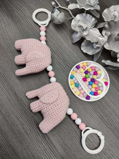 Vaunulelu kaksi norsua (eri värejä) 32 - 35 cm - pikkumeea